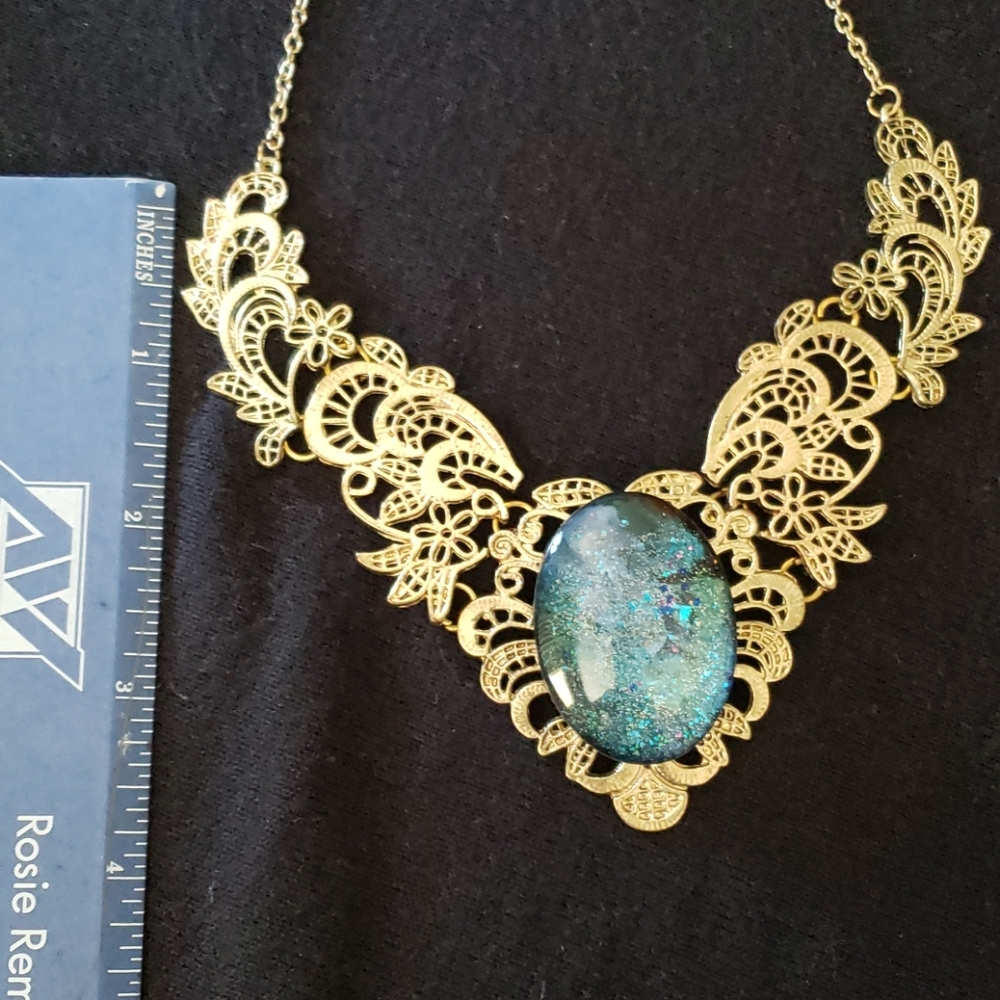 Handmade blue stone necklace
